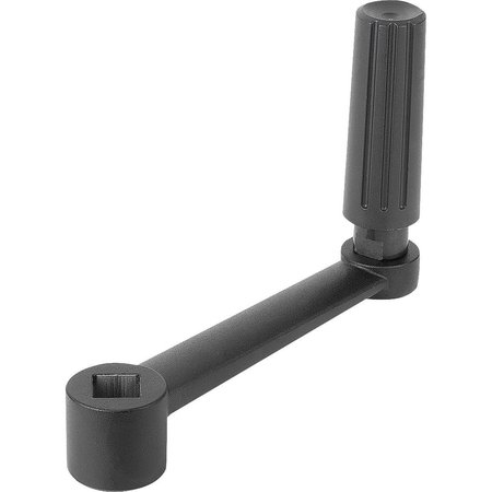 KIPP Crank Handle, Cylindrical Grip Revol Similar To DIN 469 Size:4 Square Socket Sw=17, A=160, H=114, 5,  K0996.4417